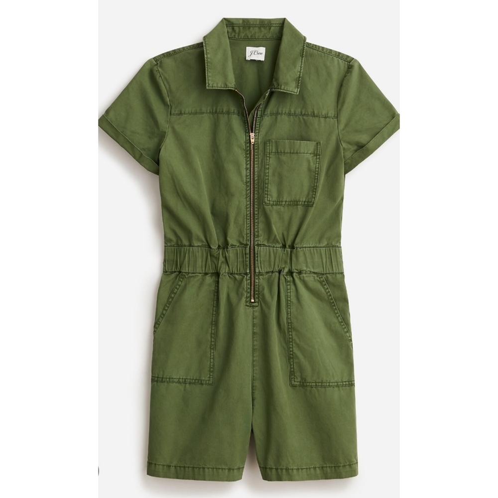 JCrew Chino Zip-front Safari Style Romper‎ Size 0